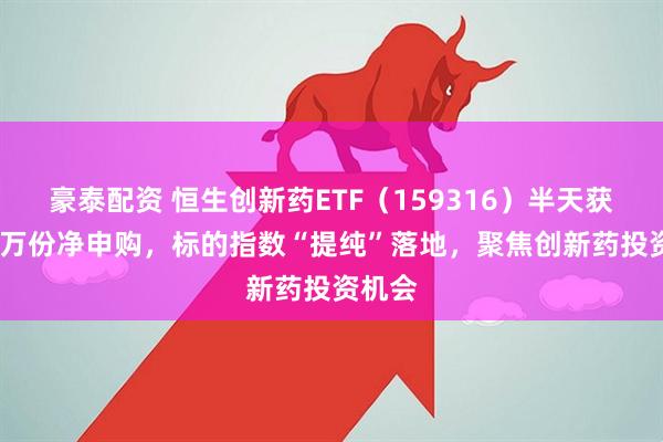 豪泰配资 恒生创新药ETF（159316）半天获1000万份净申购，标的指数“提纯”落地，聚焦创新药投资机会